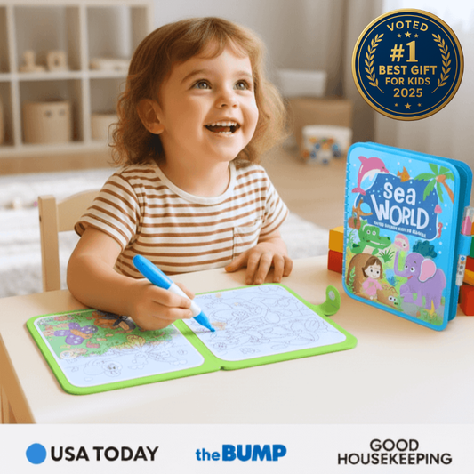 MagicReveal™ Mess-Free Coloring Book + Magic Marker